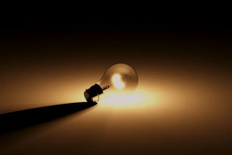lighbulb on table