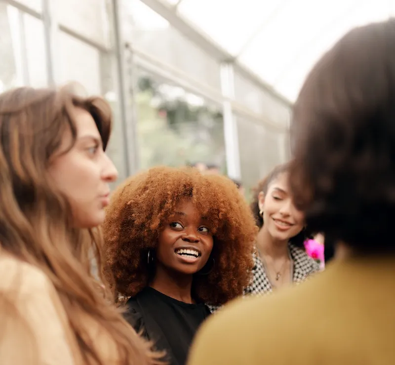 women in group talking