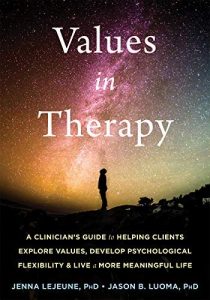 cover of values in therapy book showing person silhouetted looking up at milky way