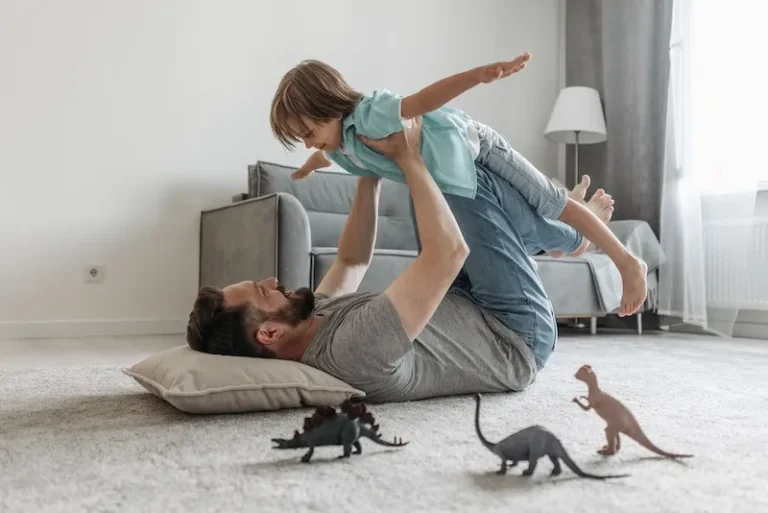 dad playing with son