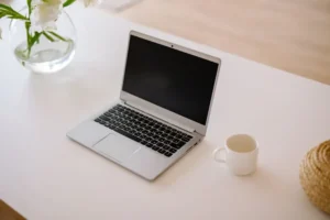 laptop on clean desk