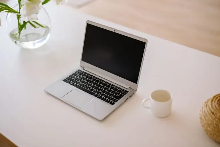 laptop on clean desk