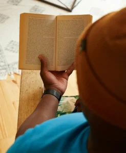 person reading book
