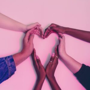 hands together forming heart