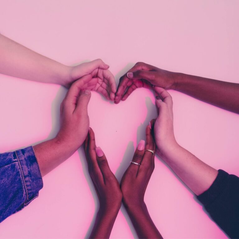 hands together forming heart