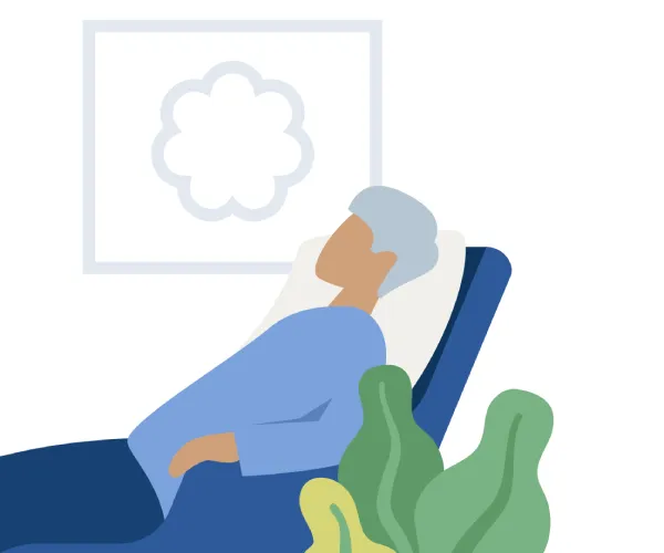 illustration of person laying back in therapy chair