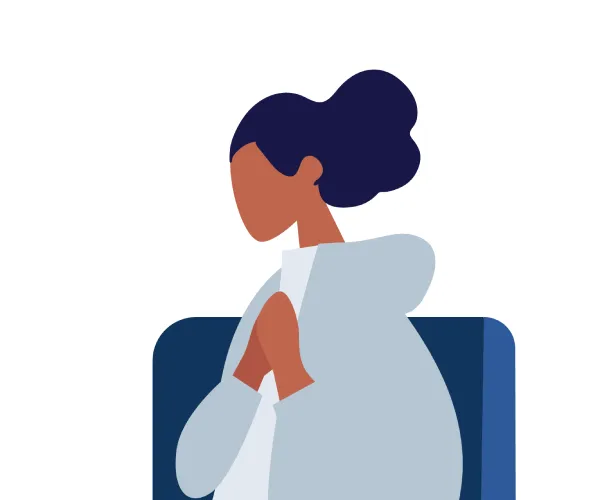 illustration of woman with hands on heart