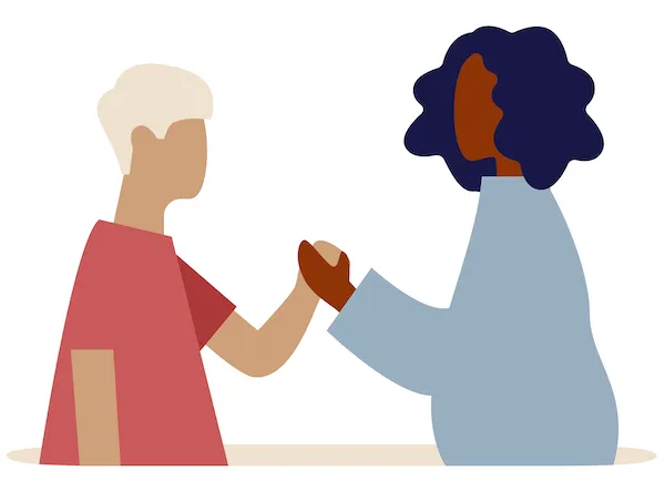 illustration of couple holding hands