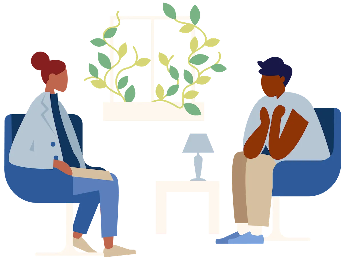 illustration of person in therapy session