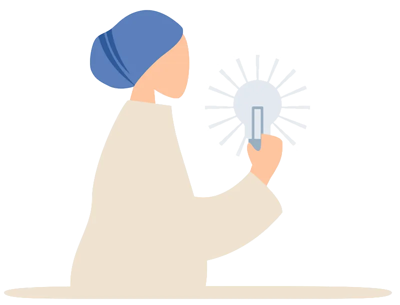 woman holding lightbulb